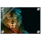 Neon Majesty – Abstract Lion Spirit Wall Art Print - Acrylic Print - 20x30 cm / 8x12″ - 