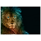 Neon Majesty – Abstract Lion Spirit Wall Art Print - Wood Prints - 70x100 cm / 28x40″ - 