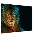 Neon Majesty – Abstract Lion Spirit Wall Art Print - Canvas - 70x100 cm / 28x40″ - 