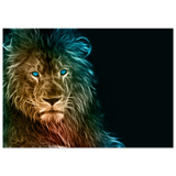 Neon Majesty – Abstract Lion Spirit Wall Art Print - Fine Art Poster - 70x100 cm / 28x40″ - 