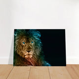 Neon Majesty – Abstract Lion Spirit Wall Art Print - Brushed Aluminum Print - 70x100 cm / 28x40″ - 