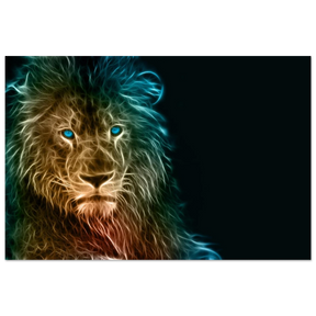Neon Majesty – Abstract Lion Spirit Wall Art Print - Fine Art Poster - 60x90 cm / 24x36″ - 