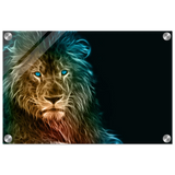 Neon Majesty – Abstract Lion Spirit Wall Art Print - Acrylic Print - 30x45 cm / 12x18″ - 