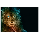 Neon Majesty – Abstract Lion Spirit Wall Art Print - Wood Prints - 60x90 cm / 24x36″ - 