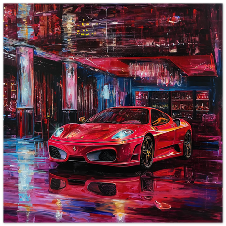 Neon Velocity – The Art of Speed & Luxury | Wall art print - Aluminum Print - 40x40 cm / 16x16″ - 