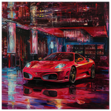 Neon Velocity – The Art of Speed & Luxury | Wall art print - Wood Prints - 30x30 cm / 12x12″ - 