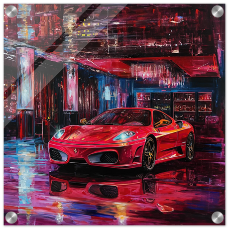 Neon Velocity – The Art of Speed & Luxury | Wall art print - Acrylic Print - 40x40 cm / 16x16″ - 