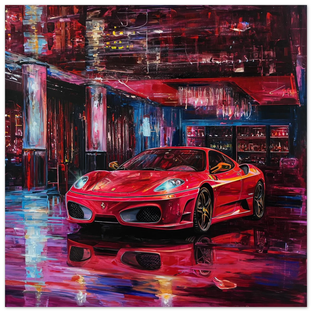 Neon Velocity – The Art of Speed & Luxury | Wall art print - Aluminum Print - 60x60 cm / 24x24″ - 