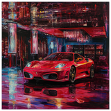 Neon Velocity – The Art of Speed & Luxury | Wall art print - Wood Prints - 60x60 cm / 24x24″ - 