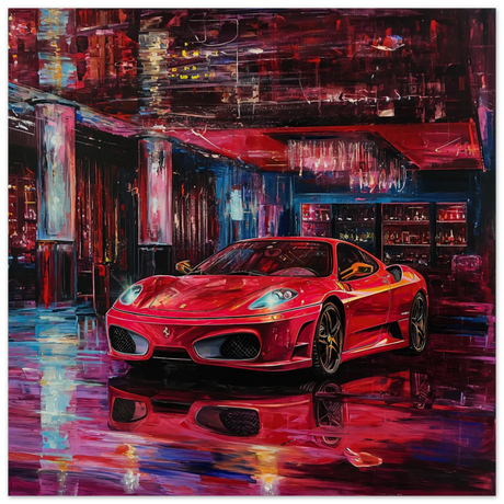 Neon Velocity – The Art of Speed & Luxury | Wall art print - Wood Prints - 60x60 cm / 24x24″ - 