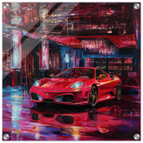 Neon Velocity – The Art of Speed & Luxury | Wall art print - Acrylic Print - 50x50 cm / 20x20″ - 