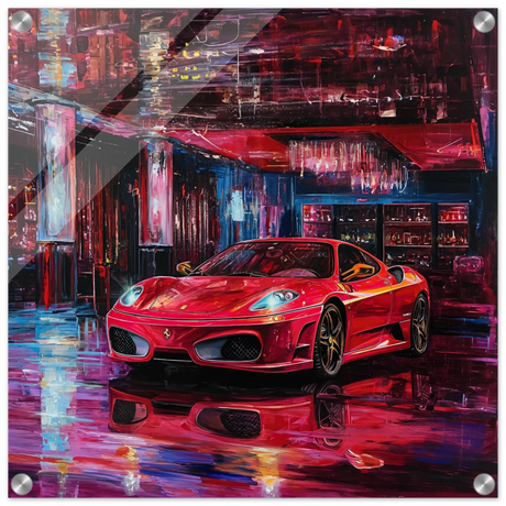Neon Velocity – The Art of Speed & Luxury | Wall art print - Acrylic Print - 50x50 cm / 20x20″ - 