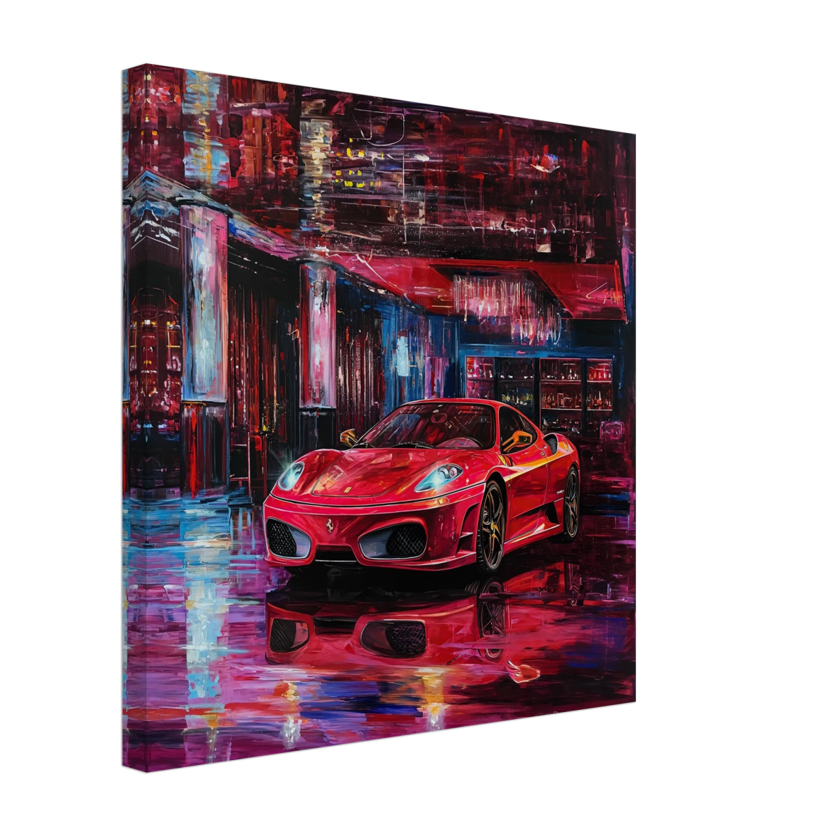 Neon Velocity – The Art of Speed & Luxury | Wall art print - Canvas - 40x40 cm / 16x16″ - 