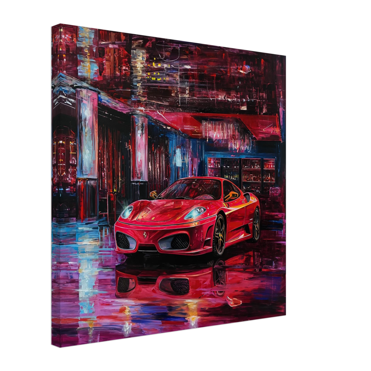 Neon Velocity – The Art of Speed & Luxury | Wall art print - Canvas - 50x50 cm / 20x20″ - 