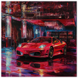 Neon Velocity – The Art of Speed & Luxury | Wall art print - Wood Prints - 50x50 cm / 20x20″ - 