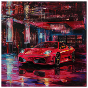 Neon Velocity – The Art of Speed & Luxury | Wall art print - Wood Prints - 50x50 cm / 20x20″ - 
