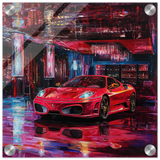 Neon Velocity – The Art of Speed & Luxury | Wall art print - Acrylic Print - 30x30 cm / 12x12″ - 