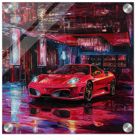 Neon Velocity – The Art of Speed & Luxury | Wall art print - Acrylic Print - 30x30 cm / 12x12″ - 