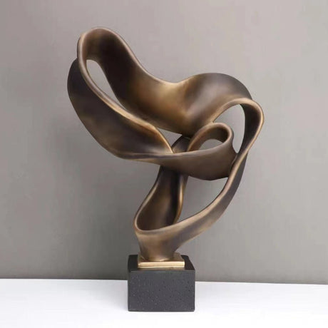 Nordic Abstract Resin Ribbon Ornaments - Bronze L35W15H 46cm - 