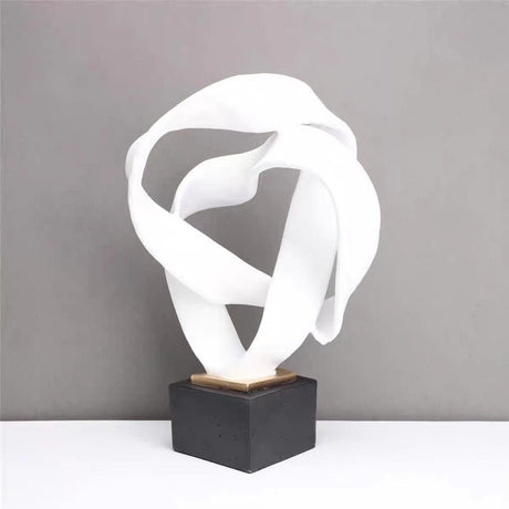 Nordic Abstract Resin Ribbon Ornaments - White L28W23H42cm - 