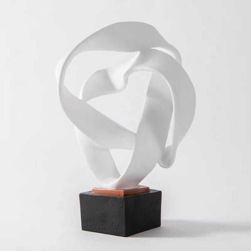 Nordic Abstract Resin Ribbon Ornaments - White L28W23H42cm - 