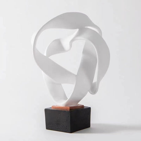 Nordic Abstract Resin Ribbon Ornaments - White L28W23H42cm - 