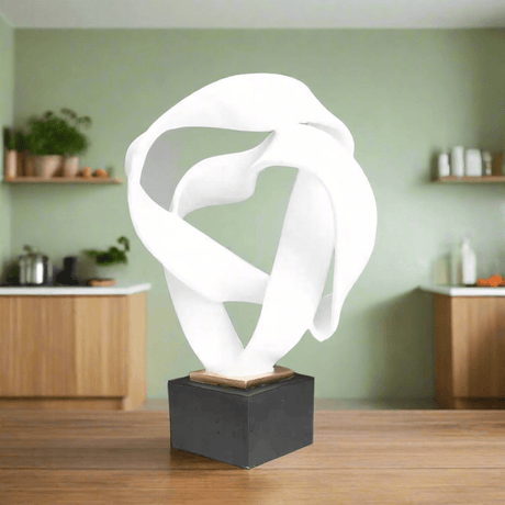 Nordic Abstract Resin Ribbon Ornaments - White L28W23H42cm - 