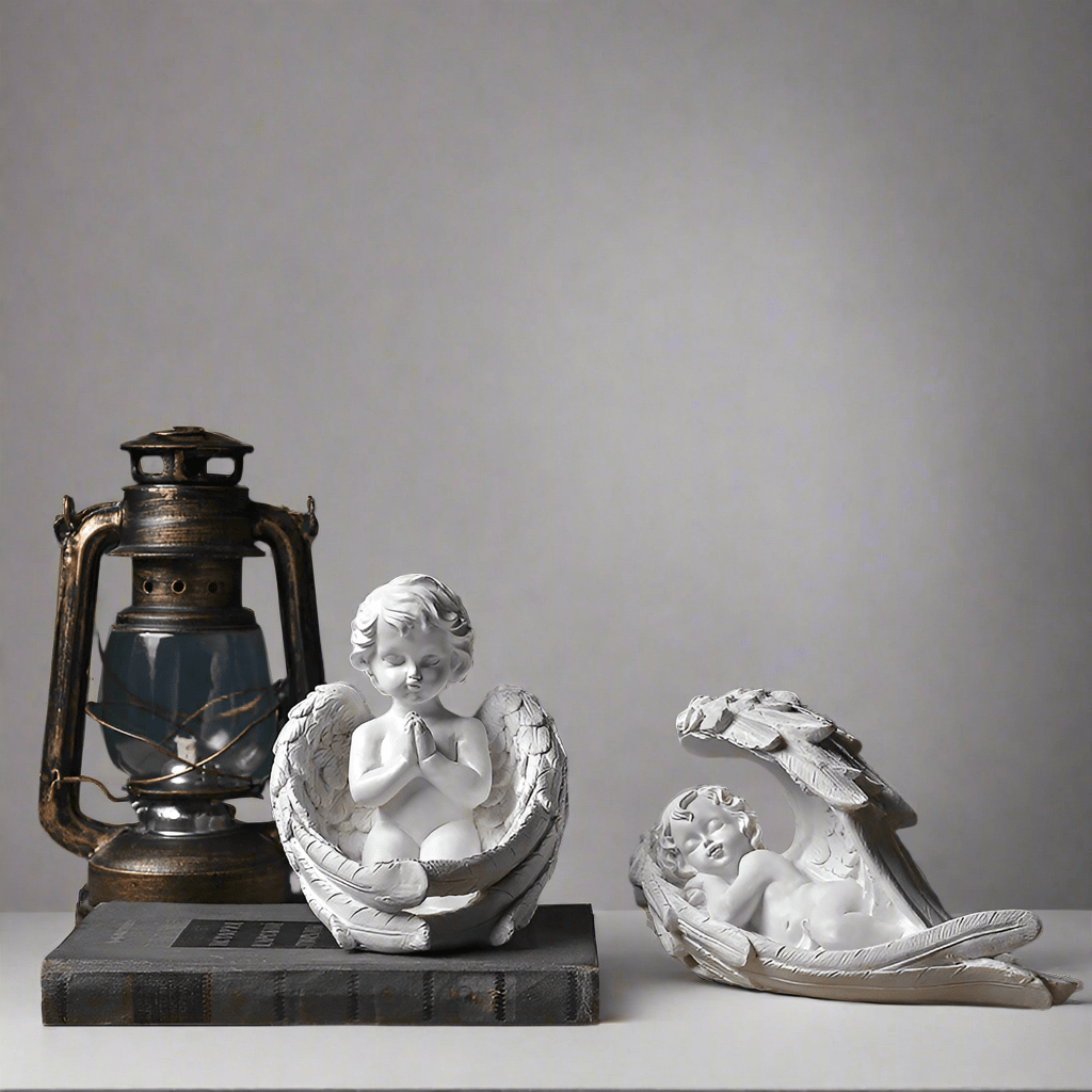 Nordic creative character angel plaster sculpture - Q1pc - Dozing angel - 