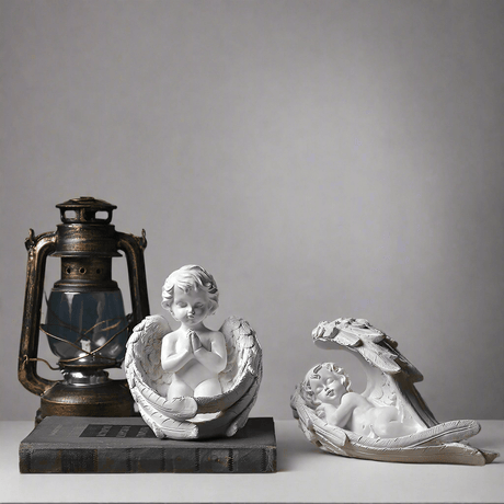 Nordic creative character angel plaster sculpture - Q1pc - Dozing angel - 