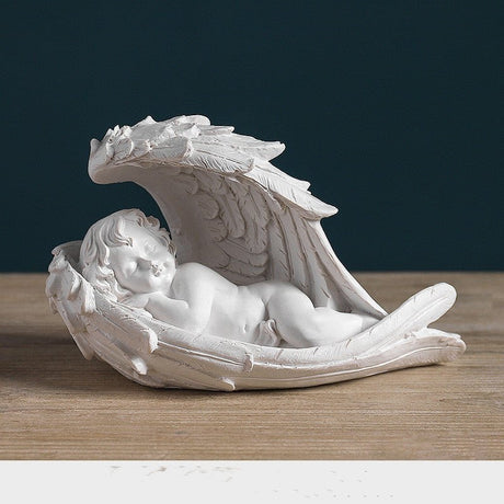 Nordic creative character angel plaster sculpture - Q1pc - Dozing angel - 