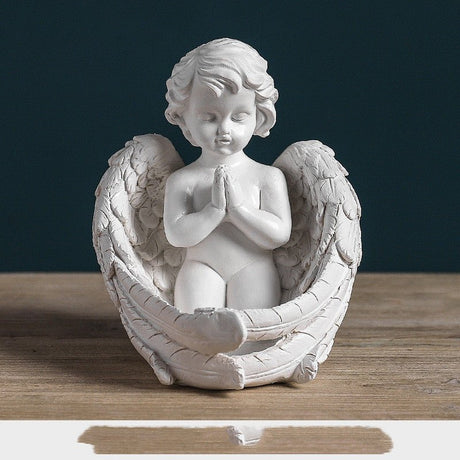 Nordic creative character angel plaster sculpture - Q1pc - Meditating angel - 