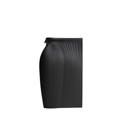Nordic Minimalist Geometric Resin Vase – Modern Black & White Sculptural Décor - Black - 