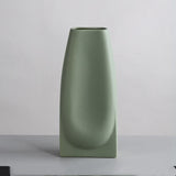 Nordic Morandi Ceramic Vase – Minimalist Decorative Vases for Modern Home - Olive Slim Vase - 