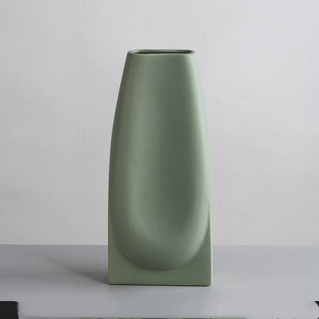 Nordic Morandi Ceramic Vase – Minimalist Decorative Vases for Modern Home - Olive Slim Vase - 