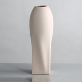 Nordic Morandi Ceramic Vase – Minimalist Decorative Vases for Modern Home - Beige Tall Cylinder Vase - 