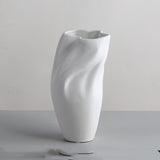 Nordic Morandi Ceramic Vase – Minimalist Decorative Vases for Modern Home - White Modern Wave Vase - 