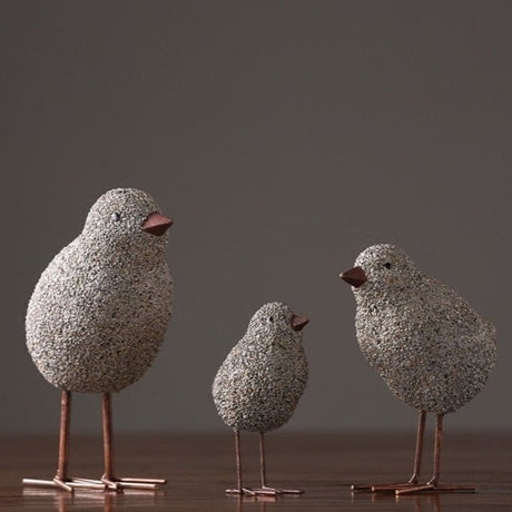 Nordic Sandstone Resin Chick Sculpture – Modern Animal Figurine Decor - L - Chick - 