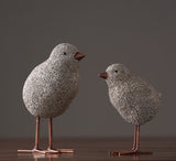 Nordic Sandstone Resin Chick Sculpture – Modern Animal Figurine Decor - L - Chick - 