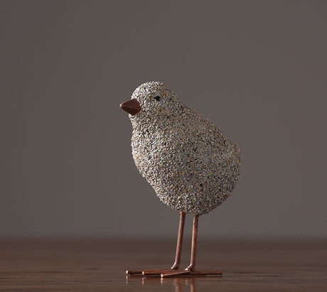 Nordic Sandstone Resin Chick Sculpture – Modern Animal Figurine Decor - M - Chick - 