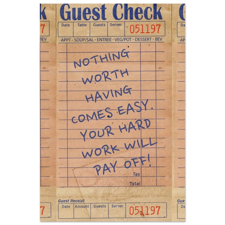 Nothing Worth Having Comes Easy | Motivational Pop Art wall art print - Wood Prints - 30x45 cm / 12x18″ - 