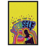 "Now Tell That to Yourself" – Radiant Inner Kindness Message | Wall Art Print - Framed Canvas - 60x90 cm / 24x36″ - Black frame