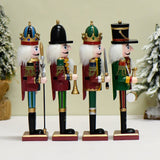Nutcracker Soldier Christmas Decorations – 30cm Wooden Holiday Figurines & Ornaments - 30 CM - Swordsman - 