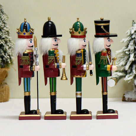 Nutcracker Soldier Christmas Decorations – 30cm Wooden Holiday Figurines & Ornaments - 30 CM - Swordsman - 