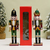 Nutcracker Soldier Christmas Decorations – 30cm Wooden Holiday Figurines & Ornaments - 30 CM - Swordsman - 