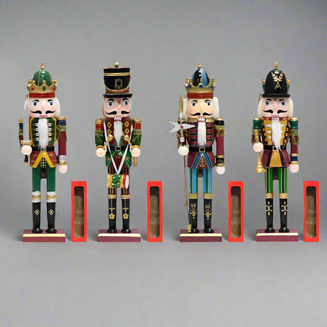 Nutcracker Soldier Christmas Decorations – 30cm Wooden Holiday Figurines & Ornaments - 30 CM - Drum Soldier V2 - 