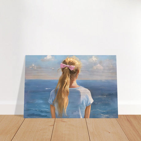 Ocean Reverie: A Journey into Serenity and Reflection | Contemporary Realism | wall art print - Brushed Aluminum Print - 30x45 cm / 12x18″ - 