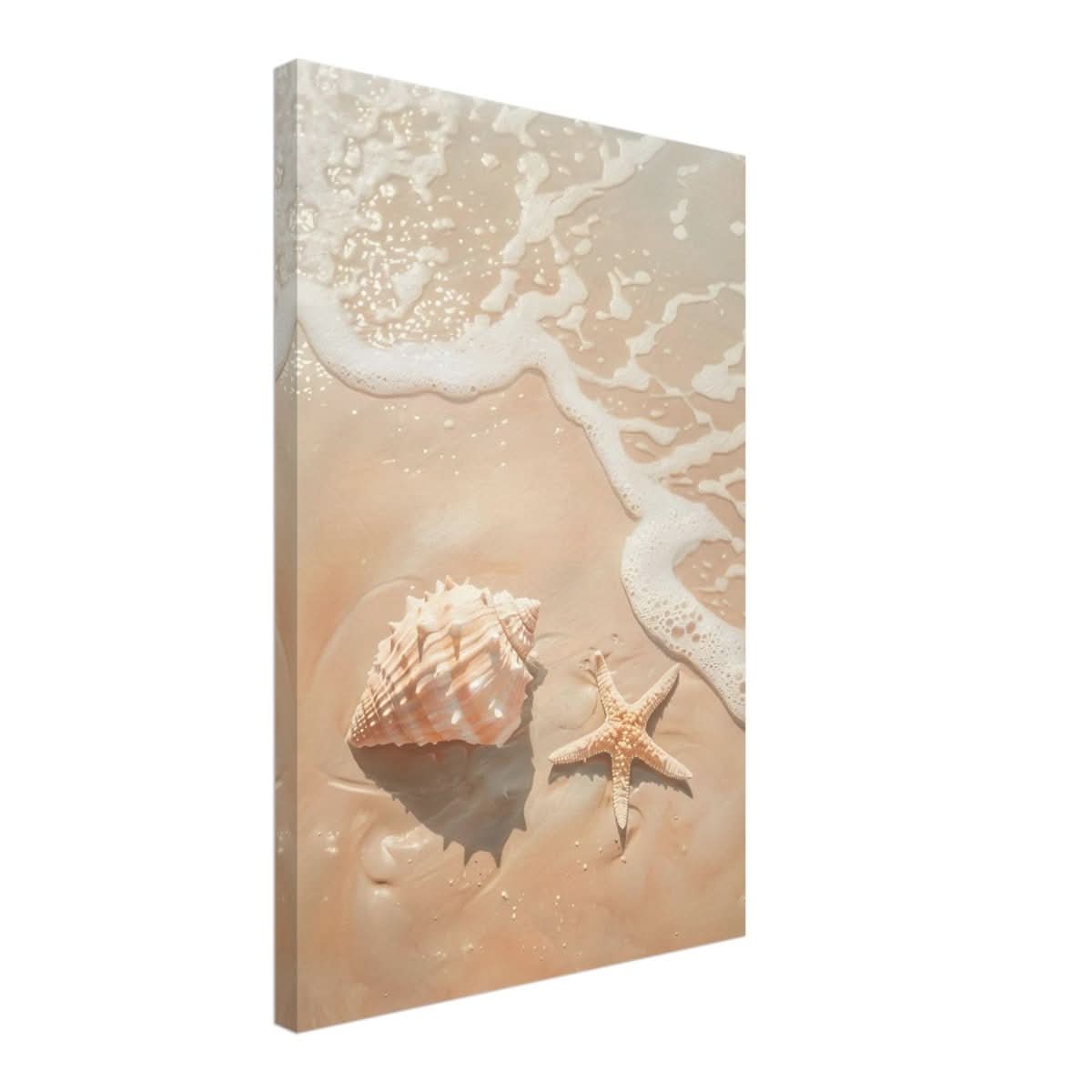 Ocean’s Whisper – Seashells and Serenity | Minimalist Coastal Art - 40x60 cm / 16x24″ - Canvas - 