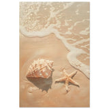 Ocean’s Whisper – Seashells and Serenity | Minimalist Coastal Art - 60x90 cm / 24x36″ - Wood Prints - 