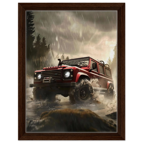 Off - Road Legend – Conquer the Wild | Wall art - Framed Canvas - 30x40 cm / 12x16″ - Dark wood frame
