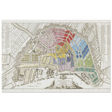 Old Map Amsterdam Distribution Of National Guard Large | Wall art Print - 30x45 cm / 12x18″ - Aluminum Print - 